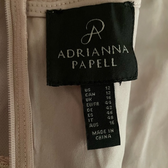 NWT Adrianna Papell Floral Embroidered Sheath Rose Gold Dress Size 12 - Picture 13 of 16